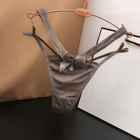Fulorrnie Underwear for Women Seamless G String Comfort No Show Panty Cute Thong Cheeky Elastic Waist Panties  Khaki  One Size