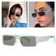 thumbnail image 4 of Gafas de sol rectangulares de estilo retro, gafas de sol cuadradas, montura ancha, unisex Silver_Green, 4 of 9