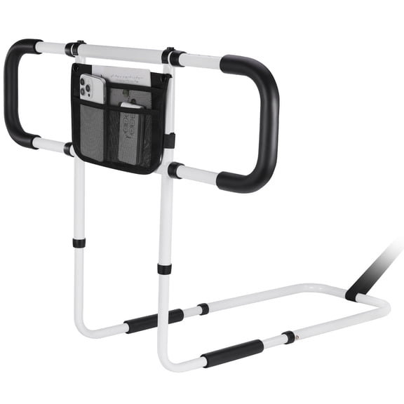 Bed Rails for Elderly Adults Safety - Extended Bed Assist Rail for Seniors - Adjustable Bed Side Rails Handle Support Bar Bed Guard Rail with Storage Bag  Fit King Queen Full Twin Bed