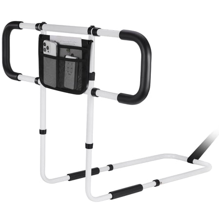 Bed Rails for Elderly Adults Safety - Extended Bed Assist Rail for Seniors - Adjustable Bed Side Rails Handle Support Bar Bed Guard Rail with Storage Bag Fit King Queen Full Twin Bed