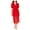Red, variant on Leyden Womens Ruched Midi Dress, Red, X-Small