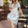 thumbnail image 3 of Balery Tropical Flamingo Vestidos sueltos de manga corta para mujer, vestidos de verano 2025, vestidos casuales de corte A con vuelo., 3 of 6