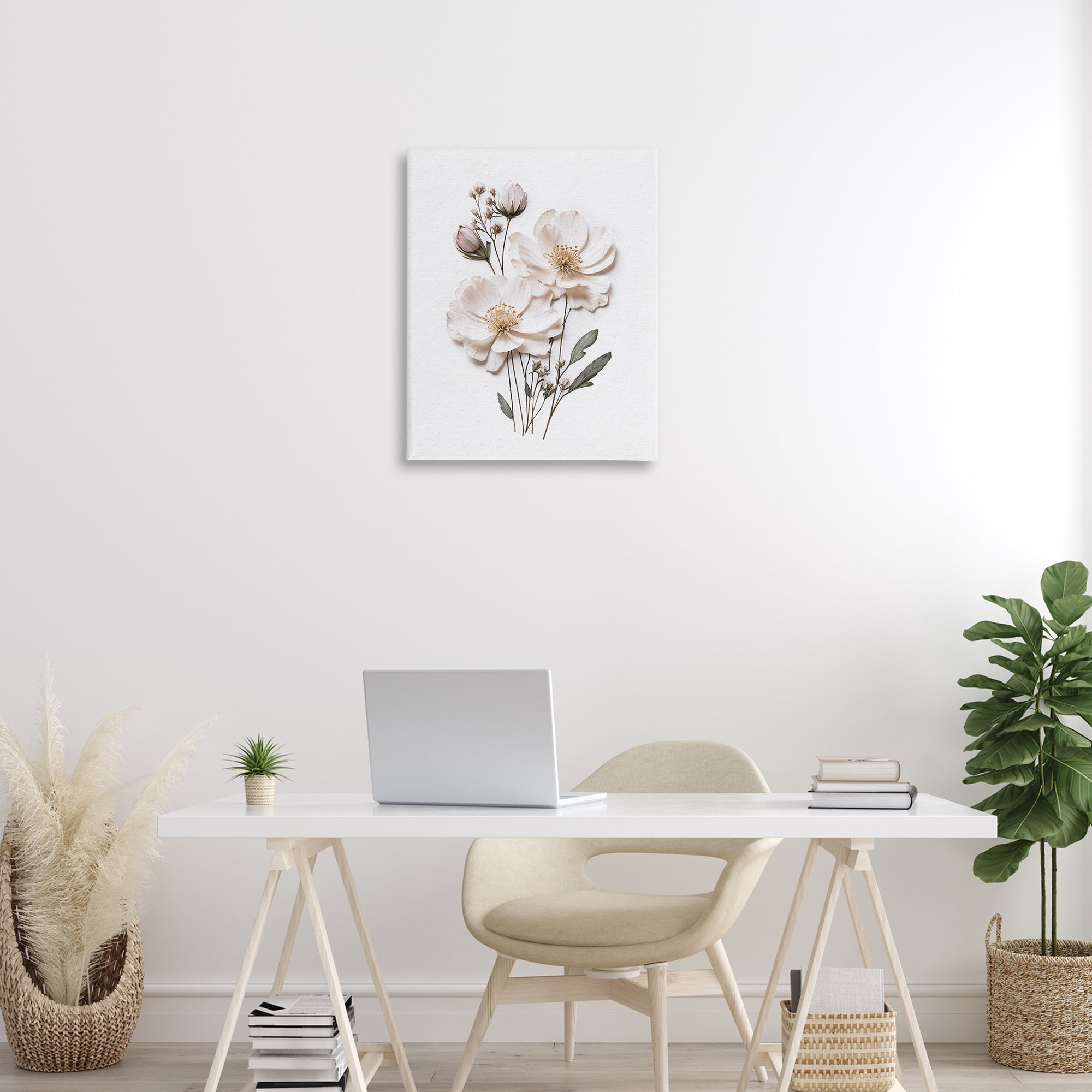 Elegant Pressed Flowers Canvas Wall Art, design by Lettered and Lined