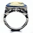 thumbnail image 3 of Luxe Jewelry Designs Women's High Polished Stainless Steel Ring with Capri Blue Synthetic Stone -, 3 of 4