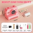 thumbnail image 2 of JoyStone Kids Camera Instant Print with Printing Paper and 32G TF Card, Selfie Camera with Color Pens, Cute Photo Album and Stickers, Suitable for DIY, Gift for Kids Aged 3-12, Pink, 2 of 10