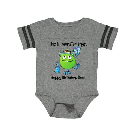 

Inktastic This Lil Monster Says Happy Birthday Dad Gift Baby Boy or Baby Girl Bodysuit