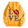 thumbnail image 7 of Valentines Day Women HoodiesValentines Day Hoodies Women Letter Graphic Sweatshirt Long Sleeve Pullover Regular Tops,Yellow, 7 of 7
