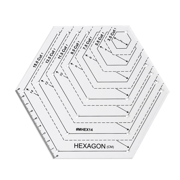 WINDLAND Transparent Quilting Sewing Patchwork Ruler Measuring Template Hexagon DIY Handmade Tailor Supplies