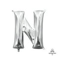 thumbnail image 2 of Anagram 78485 16 in. Letter N Silver Supershape Foil Balloon, 2 of 2