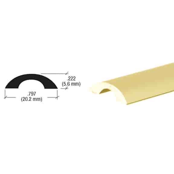 CRL Brite Gold Frameless Shower Door Half-Round Threshold - 31 in long