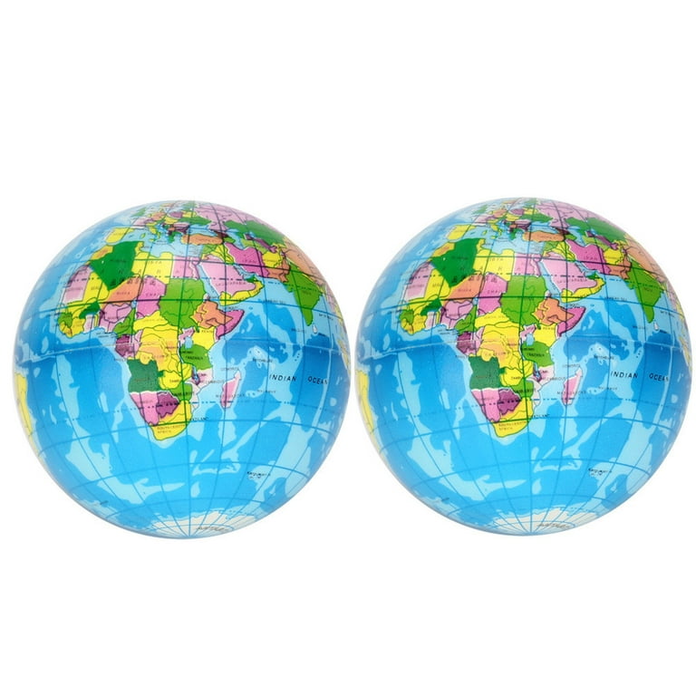 Neliblu World Stress Ball Earth Relief Toys - 1 Dozen 2 Globe