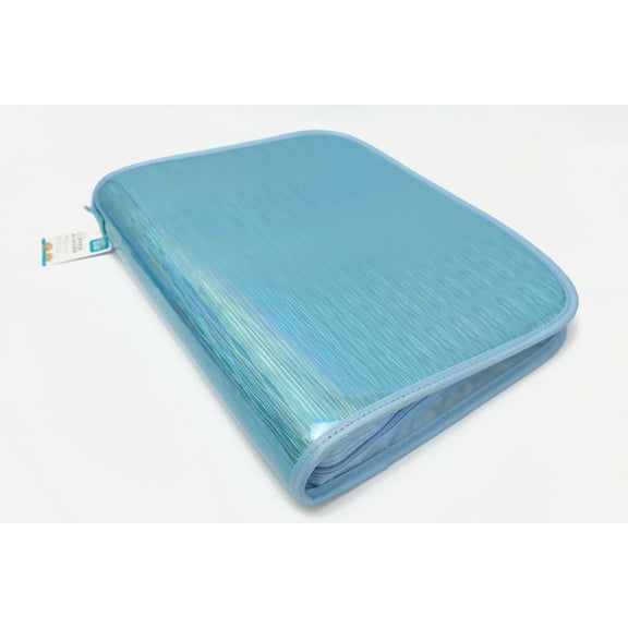 Pen + Gear 2" Zipper Binder, Blue Iridescent Design, 12" x 13"