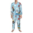 thumbnail image 3 of Balery Building Truck Pijama para Hombre de Dos Piezas con Manga Larga, Conjunto de Dormir y Descanso Suave con Bolsillos-Large, 3 of 7