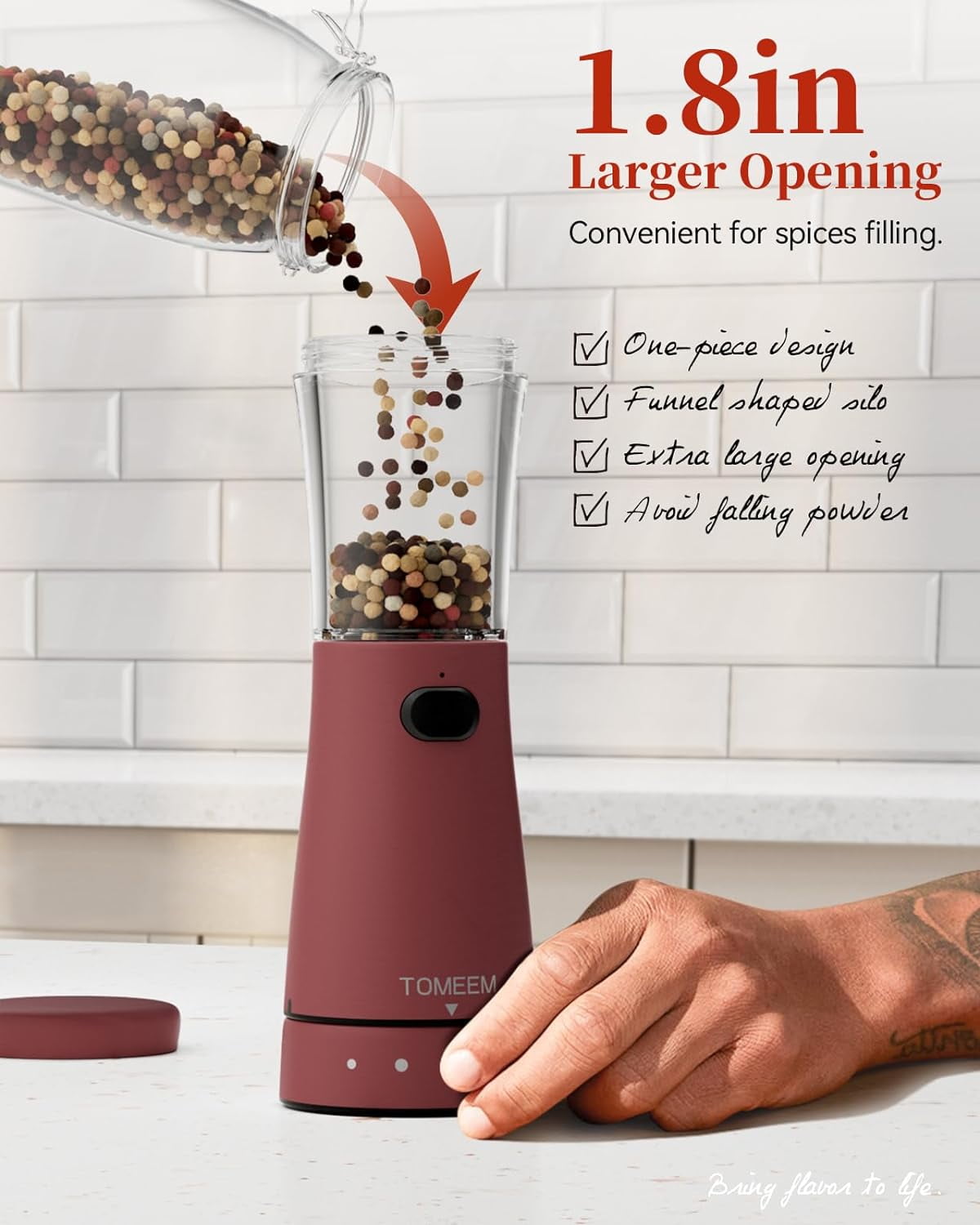 Electric Salt and Peper Grinder Set Rechargeable Automatic Stainless Steel Pepper Grinder Set with 4.5oz Large Capacity, Roseo