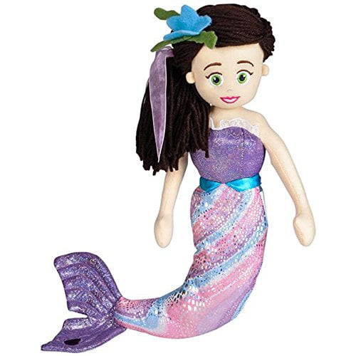Rhode Island Novelty 18" Purple Mermaid with Black Hair Plush Toys