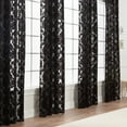 thumbnail image 2 of Chanasya Black Velvet Sheer Damask Curtains - 63 Inch Panels - Classy Elegant Textured Vintage Grommet Curtain Light Filtering Drapes for Living Room Bedroom Kitchen - Light Filtering 2 Panel Set, 2 of 7
