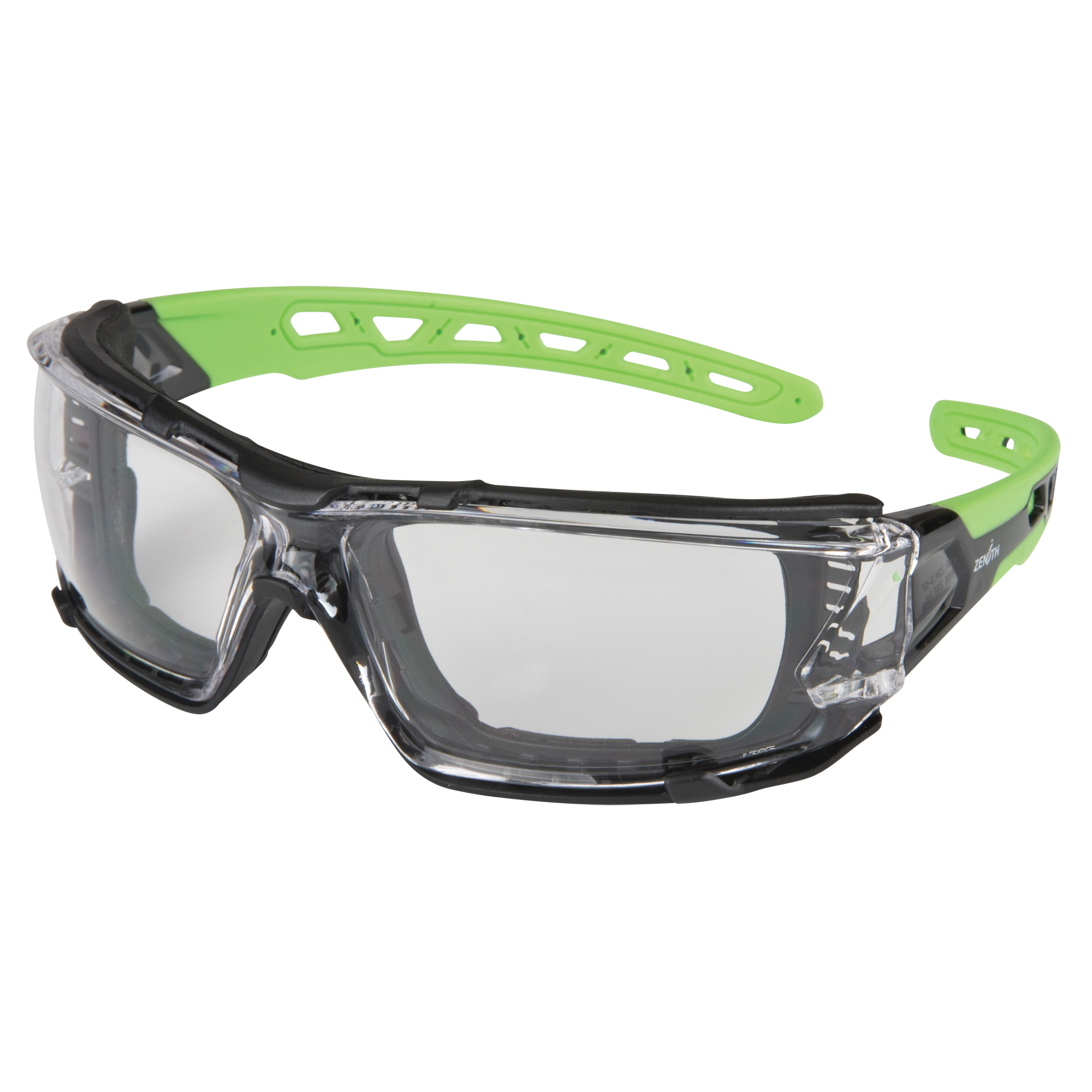 Zenith Safety Z2500 Series Safety Glasses, With Foam Gasket, Clear Lens