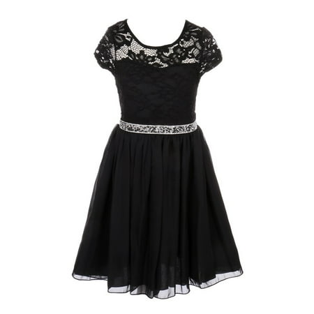 dress lace chiffon bridesmaid junior belt stone walmart