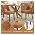thumbnail image 3 of Vknow Furniture Modern Chenille Upholstered Dining Chairs Set of 2 with Cutout Back and Solid Wood Legs for Dining Room, Kitchen and Living Room,Orange, 3 of 8