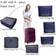 thumbnail image 3 of HUOGUO - Juego de 6 cubos organizadores de equipaje de viaje, bolsas de lavandería y bolsa para dispositivos digitales, bolsas de compresión para equipaje (azul marino), 3 of 5