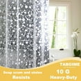 thumbnail image 6 of Shower Curtain Liner Clear W/6 Rustfree Grommets & 6 Hooks, 36"x72" Stall 10G PEVA Narrow Size Waterproof Bathroom Shower Liner, Pebble Sytle, 6 of 9