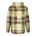 thumbnail image 4 of FDGIU 2025 Men's Hooded Flannel Shirt - Button Down Plaid Shacket, Fleece Lined Fall Jacket with Pockets, Fall Winter Top, 4 of 5