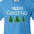 thumbnail image 4 of Inktastic Merry Christmas Green Plaid Christmas Trees Youth T-Shirt, 4 of 5