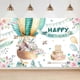 thumbnail image 1 of Happy Birthday Backdrop Hot Air Balloon Cartoon Animals Children Baby Birthday Banner Animals Banner Happy Birthday Party Backdrop Flowers Cake Backgr, 1 of 4