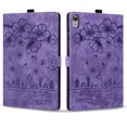 thumbnail image 2 of Case for iPad (A16) 11th Gen 2025/ iPad 10th Gen 10.9 inch 2022 with Stand, Card Slot, Auto Wake/Sleep, Embossed Cat PU Leather Cover, Purple, 2 of 7