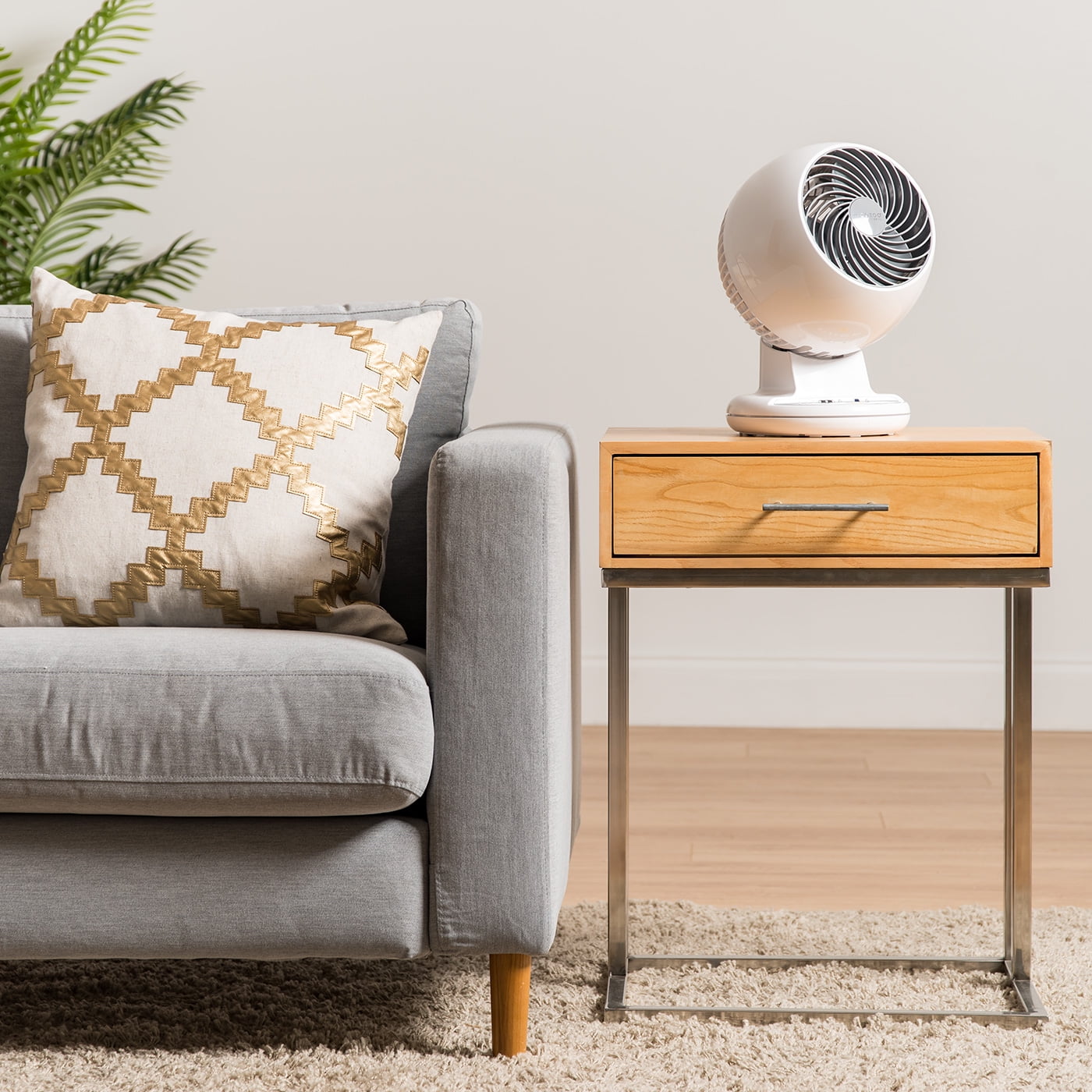 IRIS WOOZOO 360° Oscillating Fan with Remote & Timer, 5 Speed Settings, White
