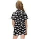 thumbnail image 4 of Odeerbi 2-12 Años Pijama de Satén de Verano Para Niña Con Solapa de Muesca, Camisas de Manga Corta, Pantalón Corto, Estampado de San Valentín, Ropa de Dormir, 4 of 6
