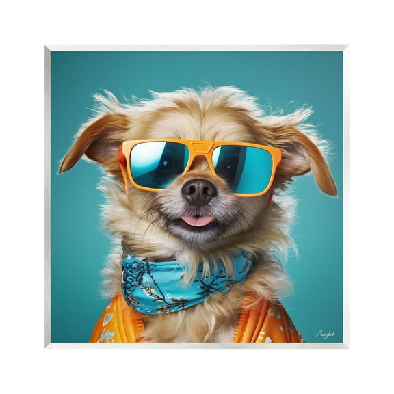 Stupell Industries Hipster Dog Portrait Animals & Insects Painting Unframed Art Print Wall Art, 12 x 12
