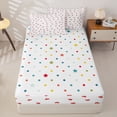 thumbnail image 4 of Erosebridal Romantic Mini Red Heart Zipper Full Size Comforter Sets with Fitted Sheet and 2 Pillowcases,Smooth Solid White Base Zipper Bedding Set For Girls,Polkadot Reversible,4 Pieces, 4 of 7