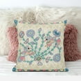 thumbnail image 3 of 18" Pond Peacock Suede Zippered Pillow with Insert - Yellow Blue Pink, 3 of 4
