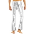 thumbnail image 2 of YiZYiF Mens Glossy Flared Disco Pants Leisure Bell Bottom Long Pants, 2 of 7