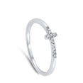thumbnail image 4 of Sideways Cross Clear Cubic Zirconia Ring .925 Sterling Silver Band White Jewelry Female Male Size 8, 4 of 4