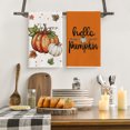 thumbnail image 4 of Sm:)e Orange Pumpkin Fall Dish Towels Set of 2, 18x26 Inch, Farmhouse Maple Leaves Autumn Decor Hand Towels, 4 of 6