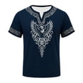 thumbnail image 5 of Viking Shirts for Men Summer Short Sleeve V Neck T-Shirts Vintage Norse Mythology Graphic Tee Shirt, 5 of 5