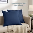 thumbnail image 5 of Bare Home Pillow Sham Set - Premium 1800 Collection - Double Brushed - Euro, Dark Blue, 5 of 8