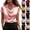 #01 Pink, variant on Elegant Cowl Neck Satin Shirts for Women Silk Short Sleeve Lapel Business Blouses Casual Office Work Dressy Tops, Dark Blue L