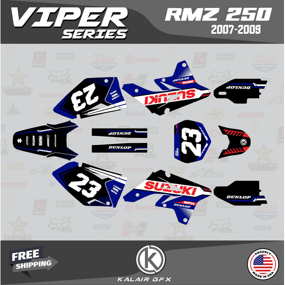 Kalair GFX Graphics Kit for Suzuki RMZ250 (2007-2009) Viper Series