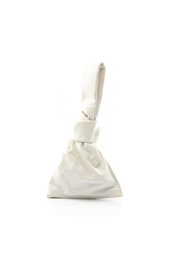 Pre-Owned Bottega Veneta Mini The Twist Clutch Bag, Leather, Women's, Ivory,... (Good)