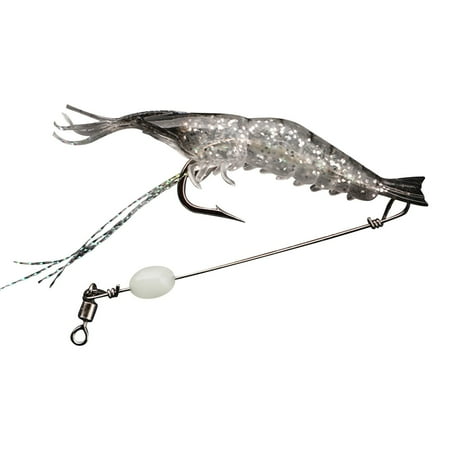 JGJJUGN Highly Realistic Shrimp Soft Bait with Glow-in-the-Dark Beads for Night Fishing - Ideal for Catching Bass Trout and More