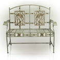 thumbnail image 3 of Alpine Corporation 45" x 22" x 41" Steel Rustic Birds Garden Bench, Bronze, 3 of 12