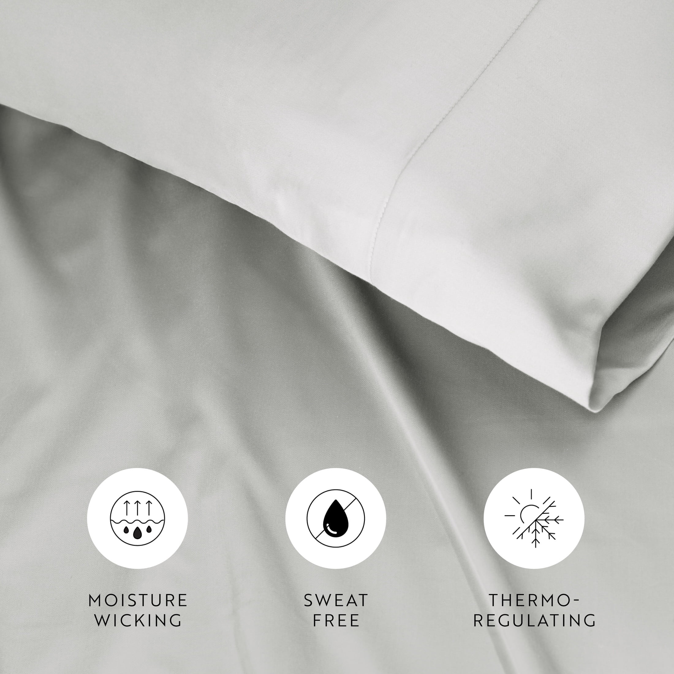 Noble Linens 2 Piece Rayon From Bamboo Pillowcase Set, Light Gray, King