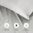 thumbnail image 4 of Noble Linens 2 Piece Rayon From Bamboo Pillowcase Set, Light Gray, King, 4 of 5