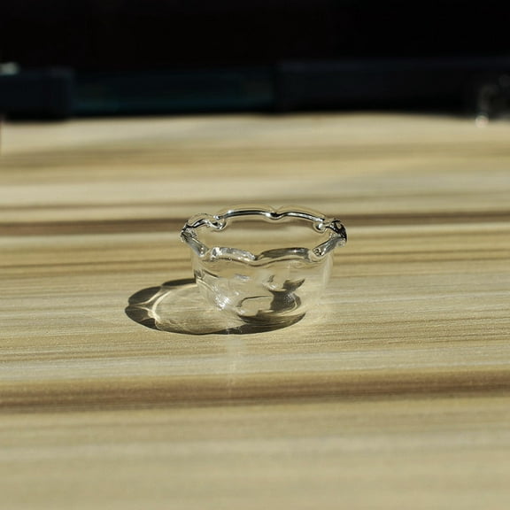 Miniature Glass Bowl for Dollhouse Accessories Pretending Prop Decorations Clear 16x5mm
