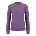 thumbnail image 4 of Womens Mock Neck Long Sleeve Sweater Turtleneck Lightweight Knit, Fall Casual Pullover Top Purple L, 4 of 7