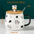 thumbnail image 3 of Farcauo Cute Cow Coffe Mug with Lid and Spoon Cows Print Stuff Gift 400ml Ceramic Tea Coffee Cup Kawaii Cow Mugs Funny 3D Animal Cups Birthday Gifts for Women Girls Animals Lovers, 3 of 7