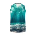 thumbnail image 4 of FOPSUFGWFO Mens Tank Tops Hawaiian Soft Loose Fit Sleeveless Shirts Graphic Sea And Beath Print Lightweight Blouses For Male Vacation Dark Blue XL, 4 of 5
